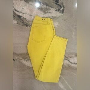 Cabi 5084 Citron Yellow Curvy Skinny Pants Size 4 Soft Jeans Women 30" inseam